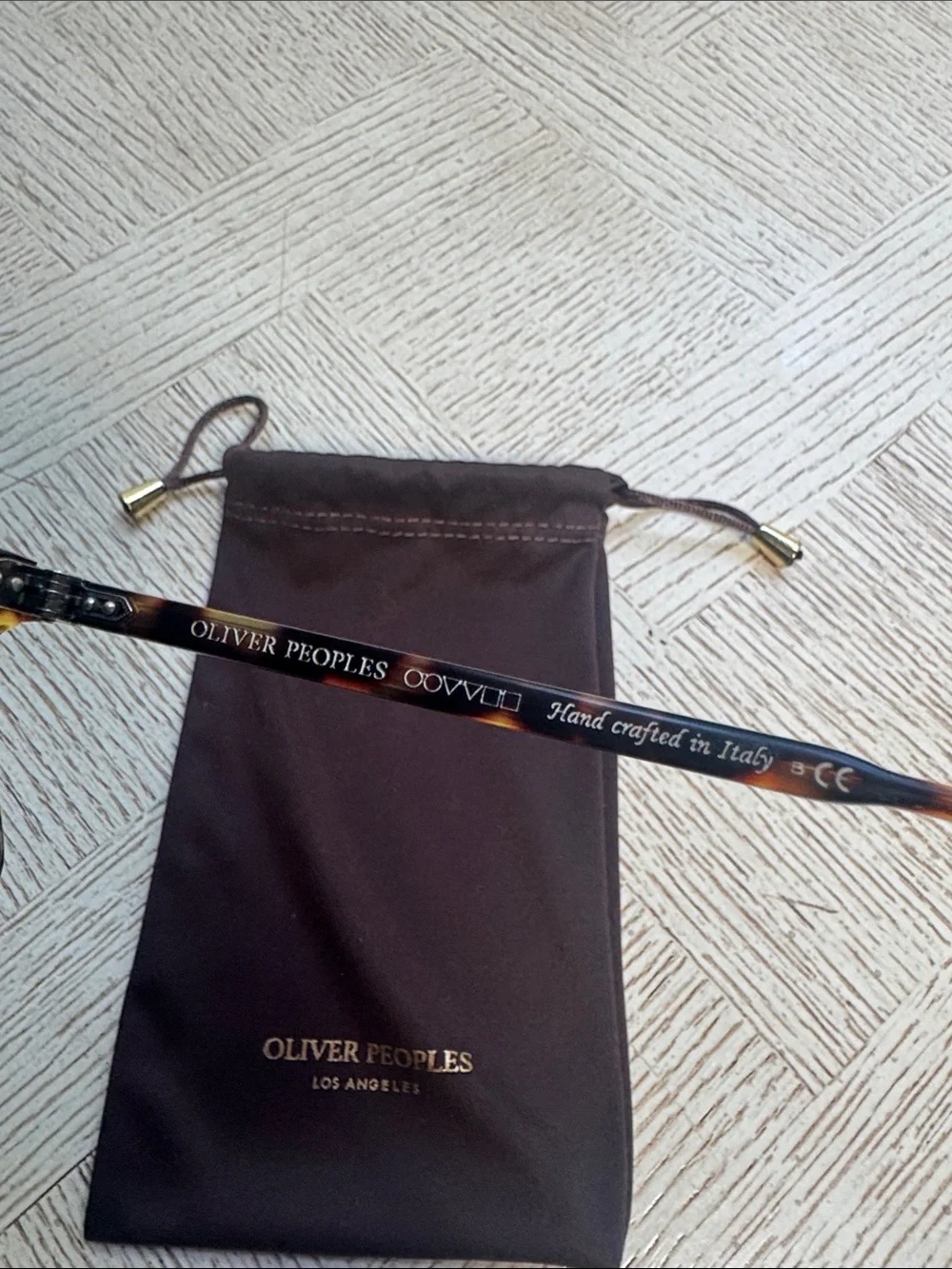 Oliver Peoples Havana Delray Sun Frame Sunglasses with Green Lenses